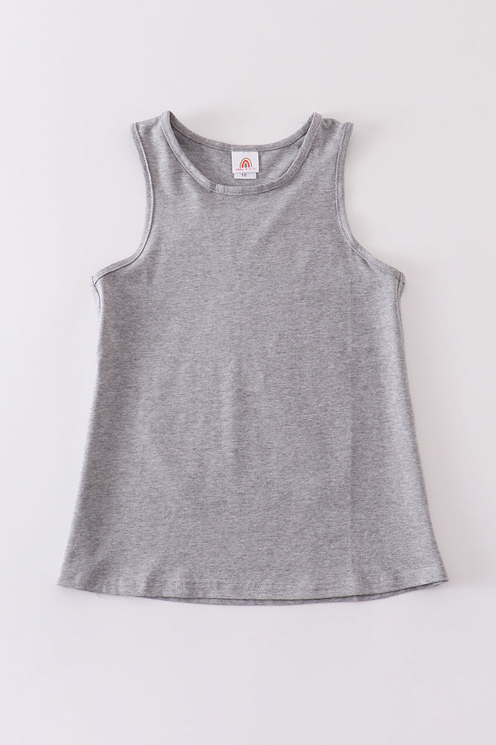 Heather Grey Blank Basic Kids Teens Adult Tank Top