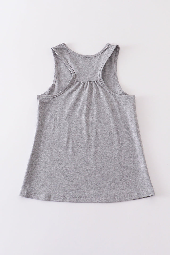 Heather Grey Blank Basic Kids Teens Adult Tank Top