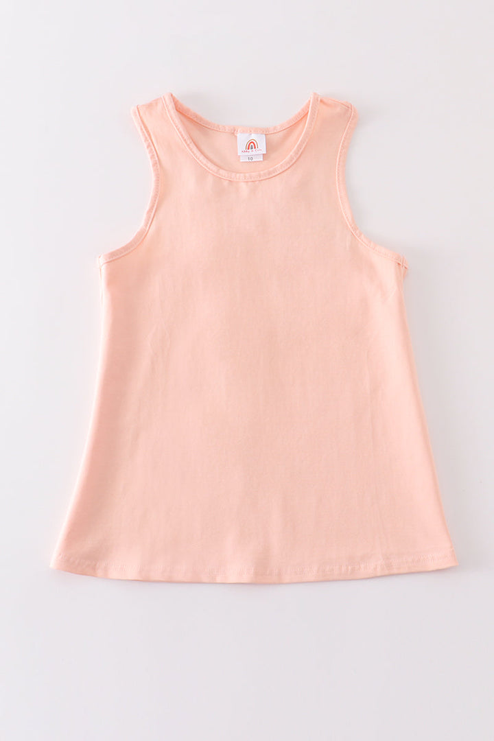 Peach Blank Basic Kids Teens Adult Tank Top