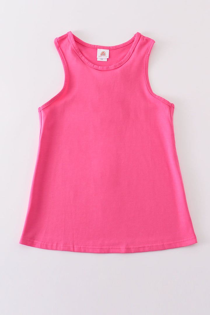 Hot Pink Blank Basic Kids Teens Adult Tank Top