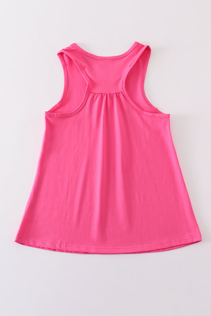 Hot Pink Blank Basic Kids Teens Adult Tank Top