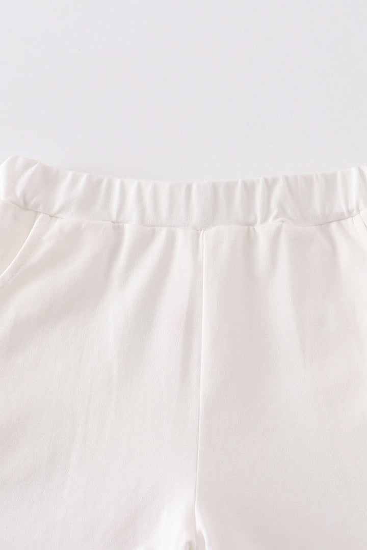 Cream Basic Ruffle Shorts