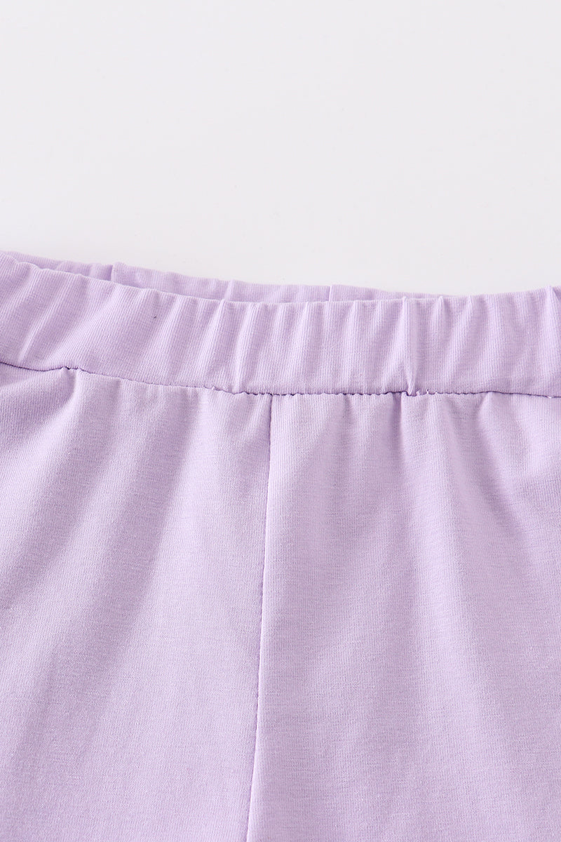 Purple Basic Ruffle Shorts