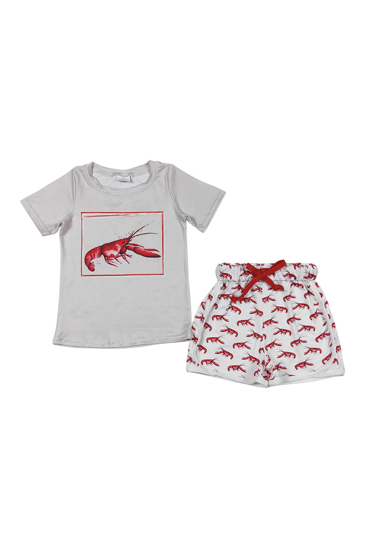 Lobster Print Boy Shorts Set