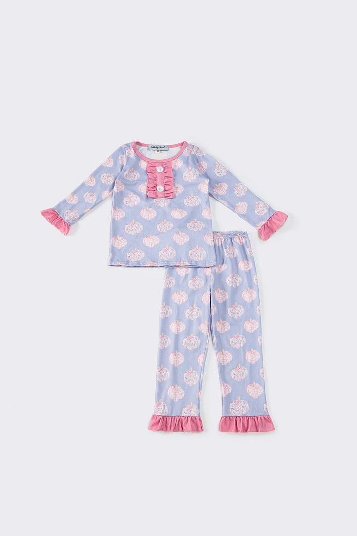 Pink Pumpkin Girl Pajamas Set