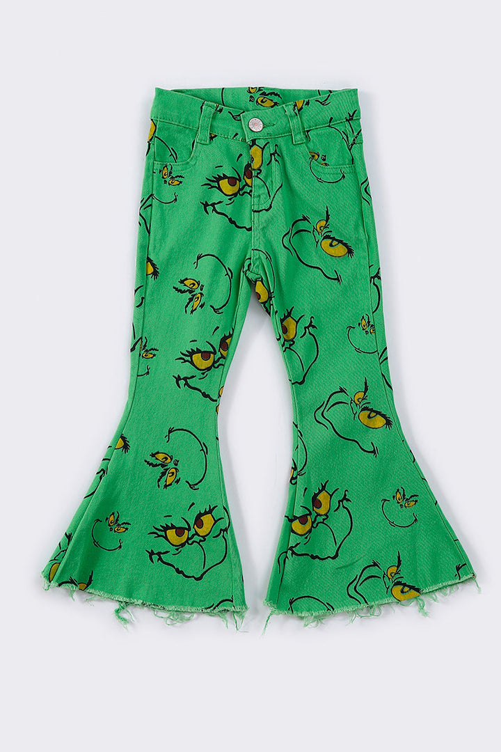 Green Grinch Print Bell Jeans Mom & Me