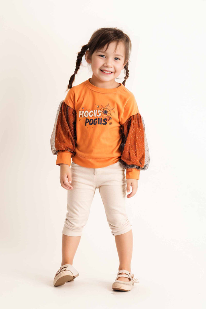 Orange "hocus Pocus" Girl Top