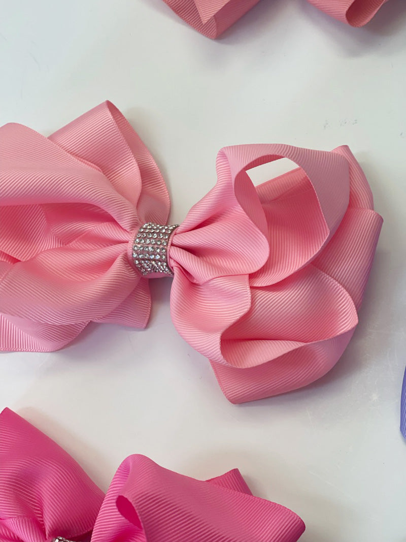 Rhinestone 7" Wide Hair Bow