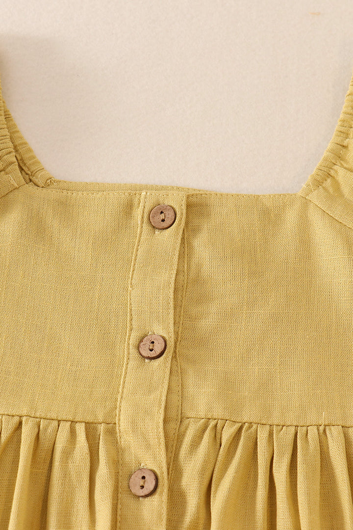 Lemon Linen Button Dress