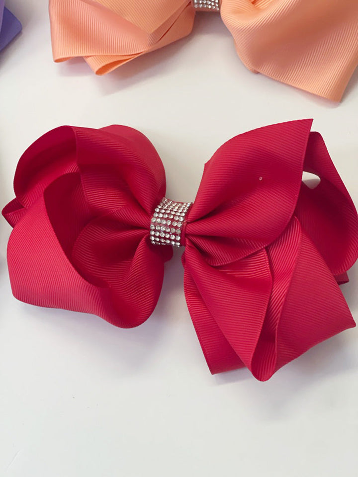 Rhinestone 7" Wide Hair Bow