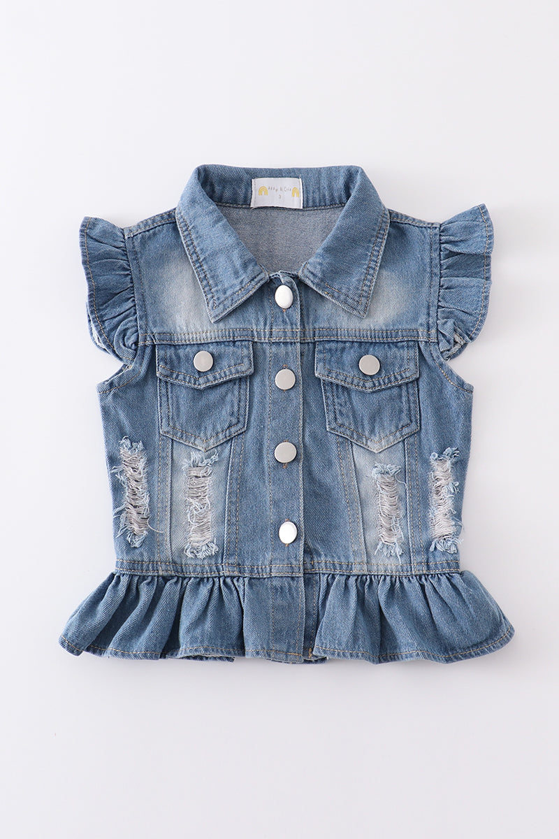 Blue Denim Girl Vest