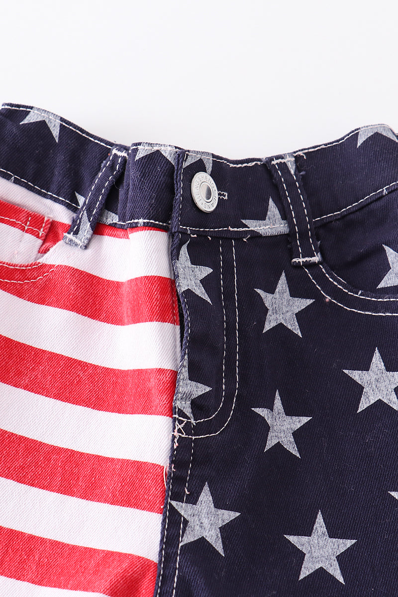 Patriots'day Double Layered Ruffle Denim Jeans