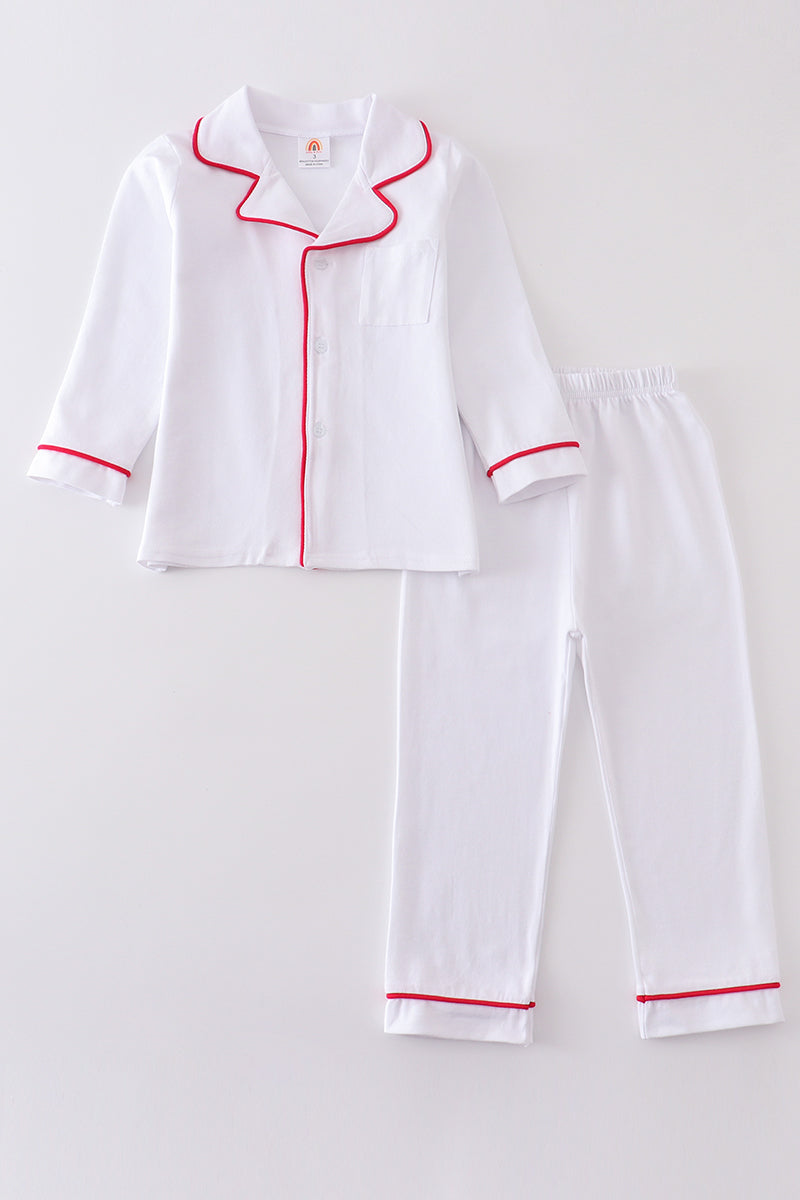 Premium White Pocket Boy Pajamas Set