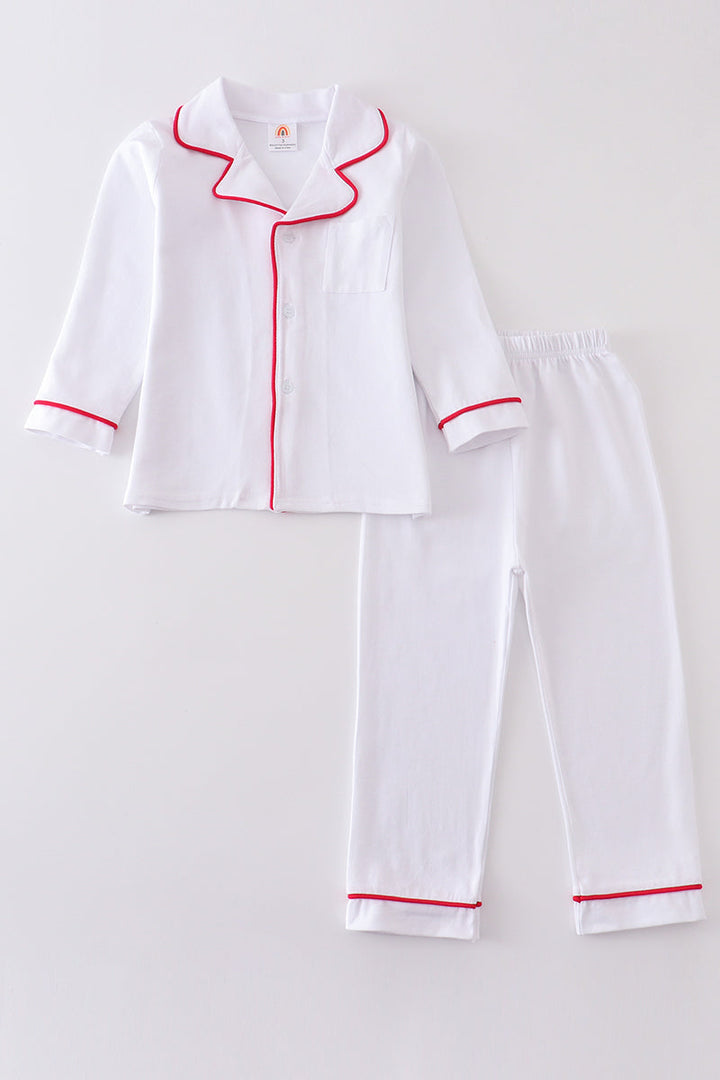 Premium White Pocket Boy Pajamas Set