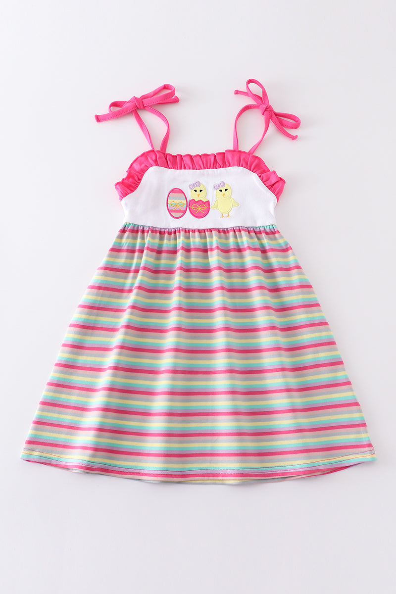 Premium Easter Egg Stripe Strap Dress