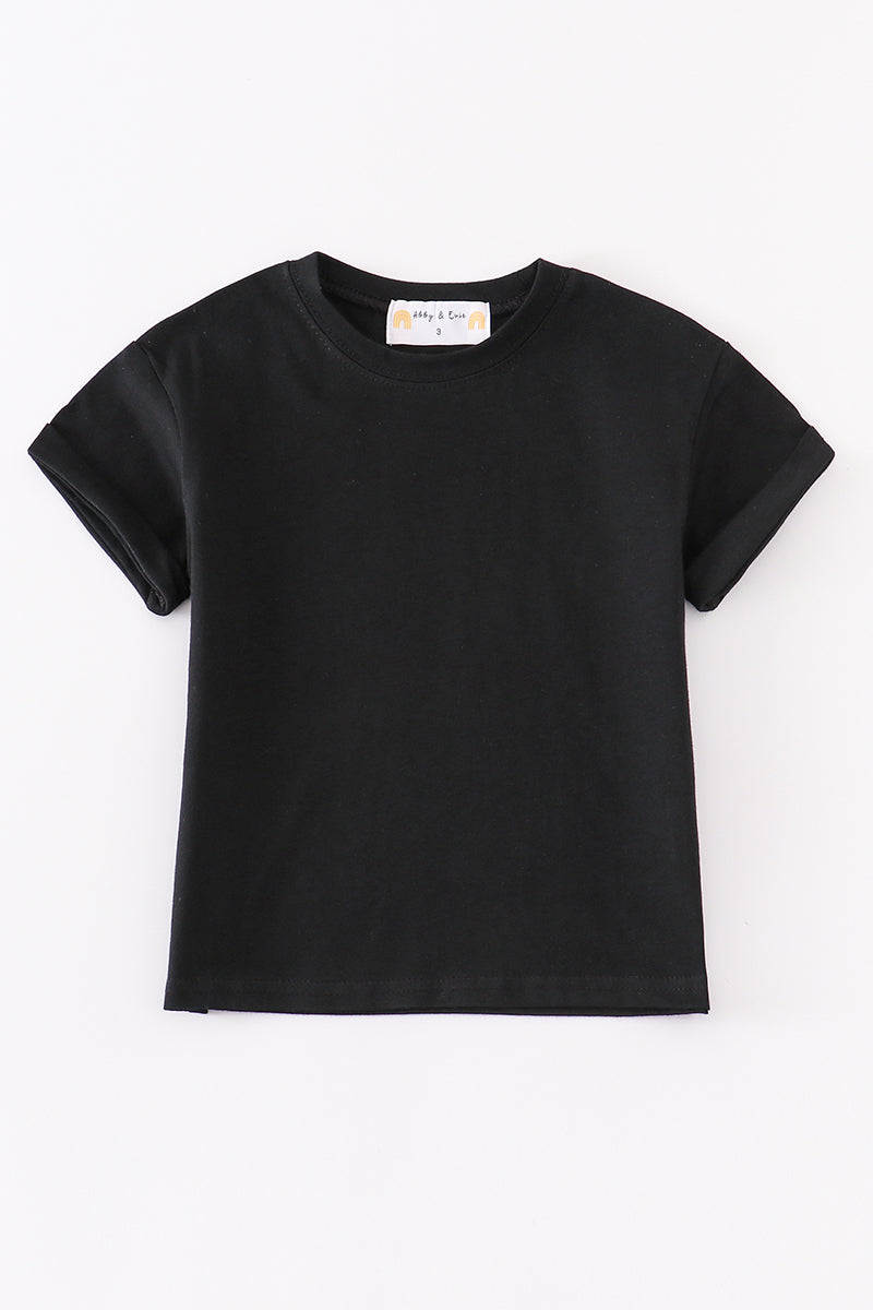 Premium Black Basic T-shirt Kids And Adult