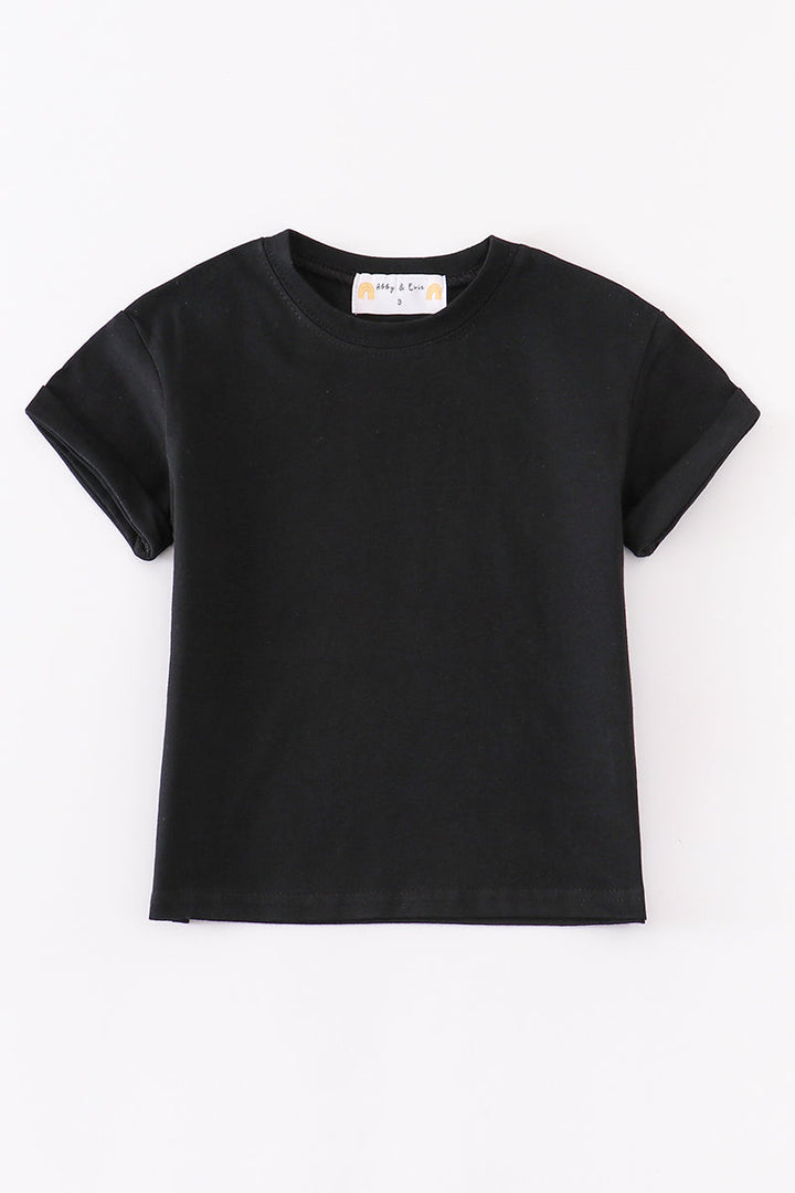 Premium Black Basic T-shirt Kids And Adult