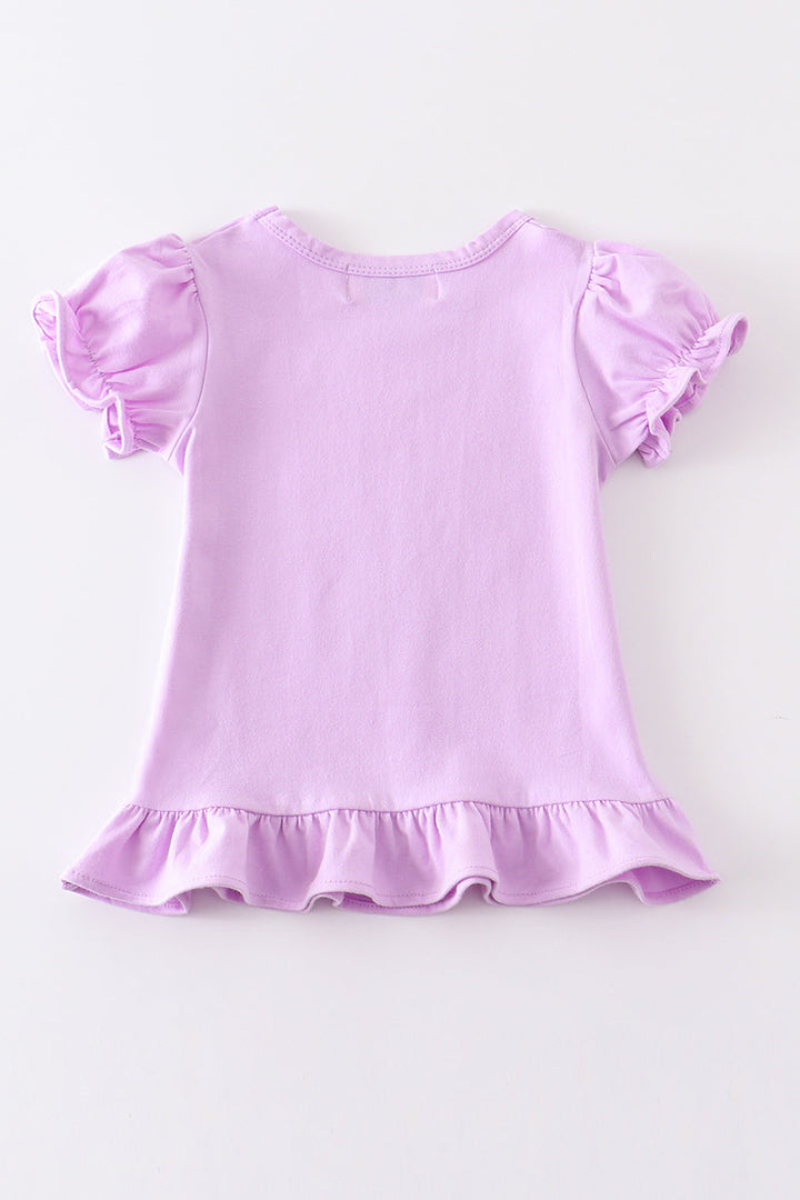 Premium Purple Basic Ruffle Top