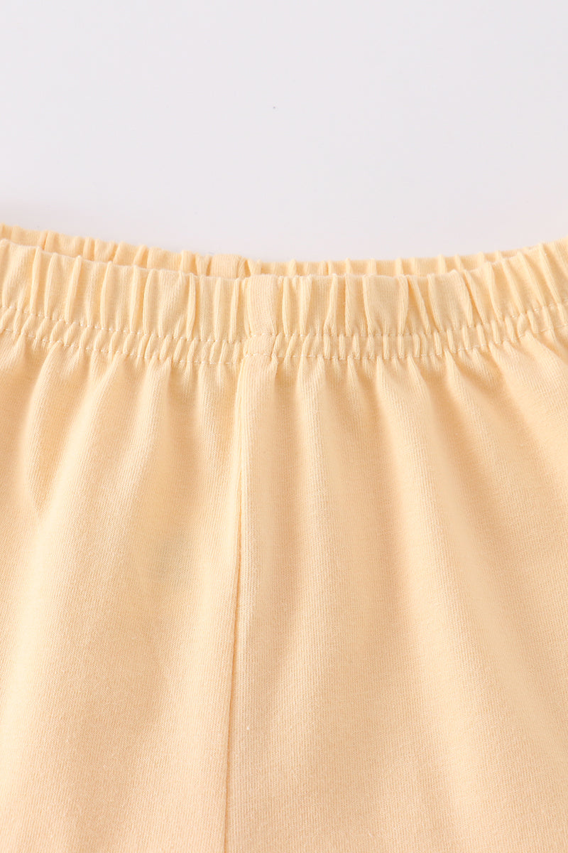 Premium Yellow Basic Ruffle Shorts