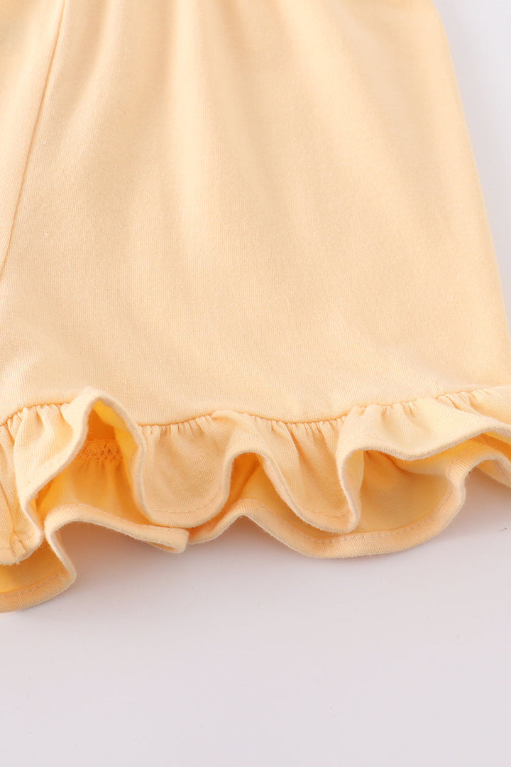 Premium Yellow Basic Ruffle Shorts