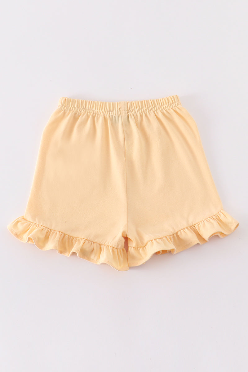 Premium Yellow Basic Ruffle Shorts