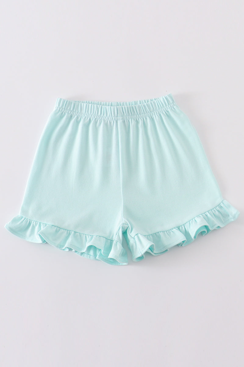 Premium Mint Basic Ruffle Shorts