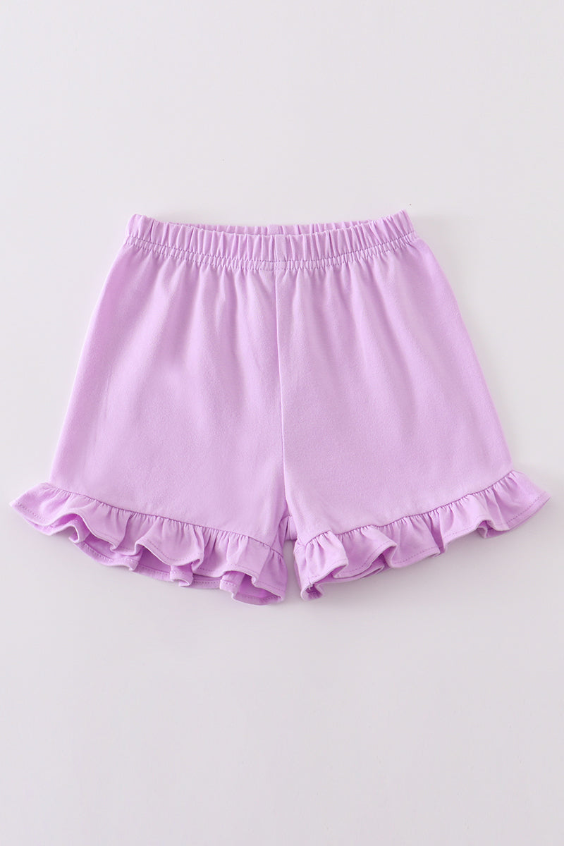 Premium Purple Basic Ruffle Shorts