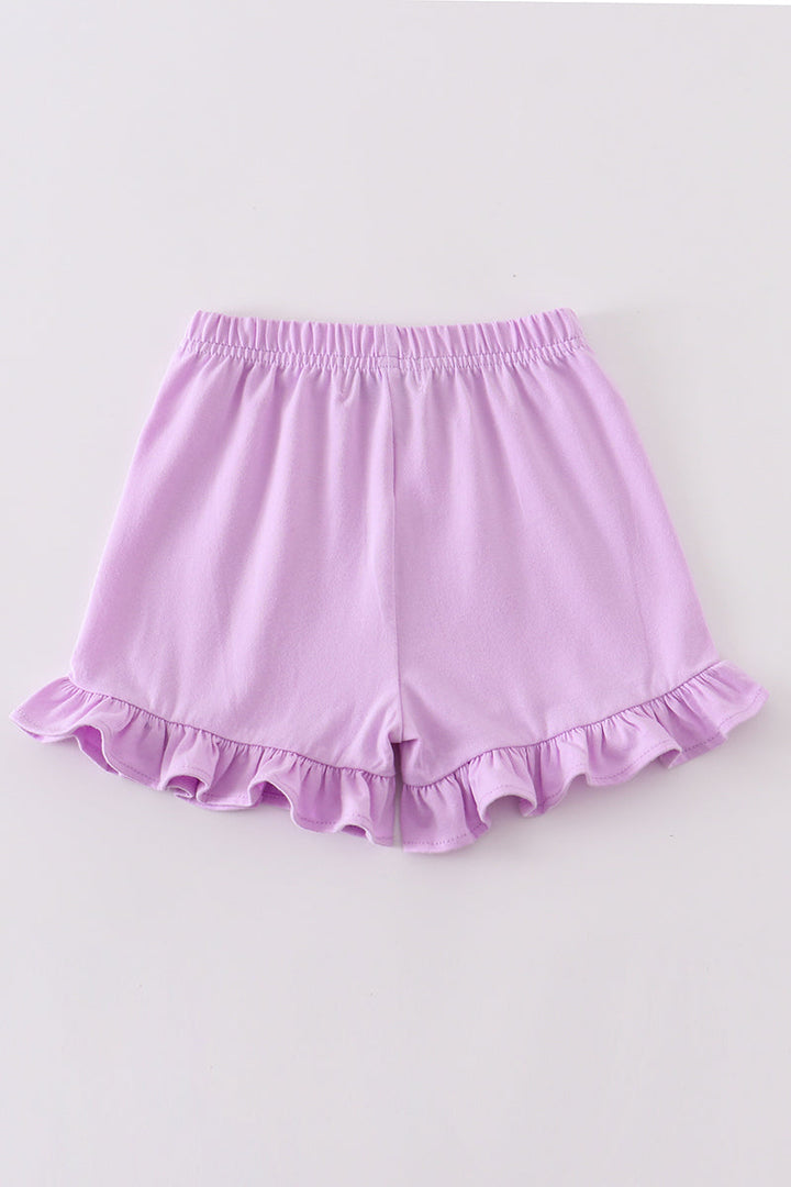 Premium Purple Basic Ruffle Shorts