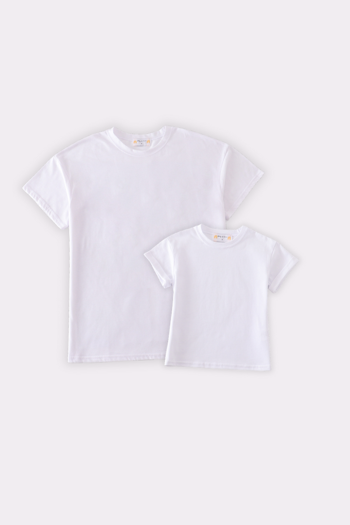 Premium Ivory Basic T-shirt Kids And Adult