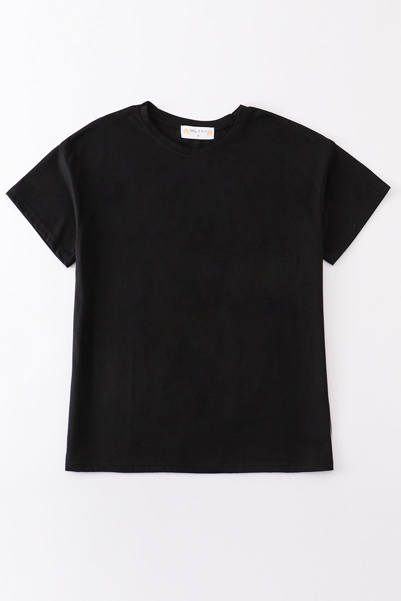 Premium Black Basic T-shirt Kids And Adult