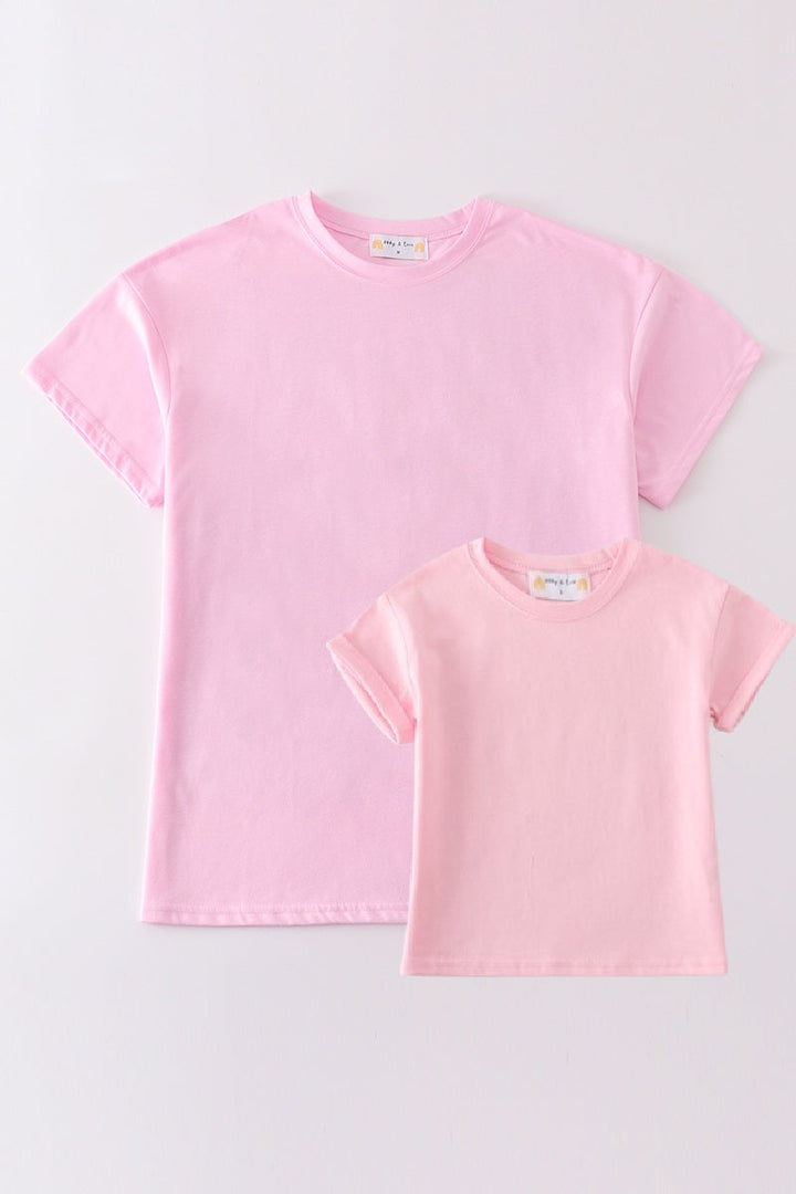 Premium Blush Basic T-shirt Kids And Adult