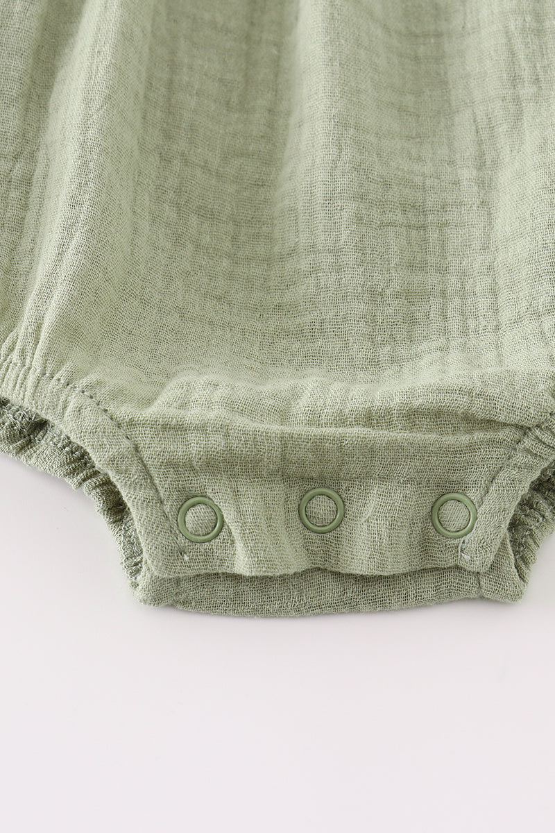 Premium Sage Muslin Ruffle Bubble