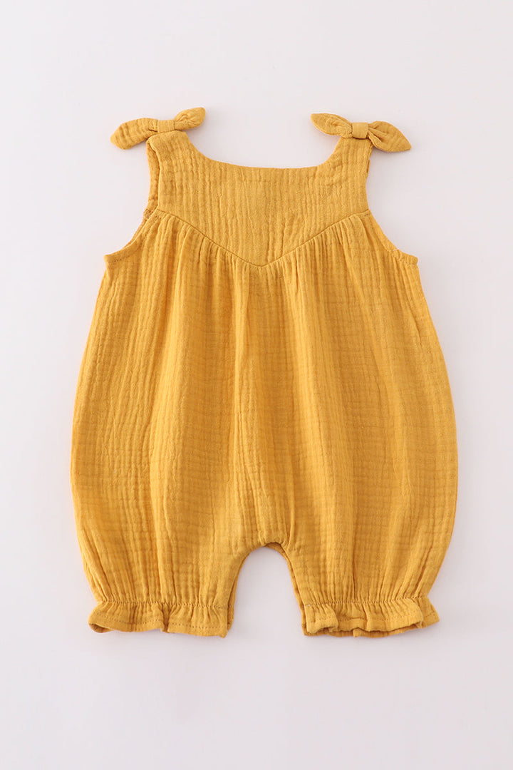 Premium Yellow Muslin Bow Bubble