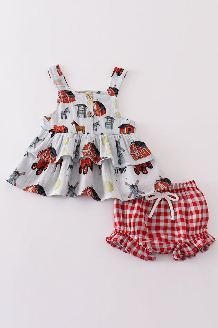 Premium Farm Muslin Ruffle Baby Set