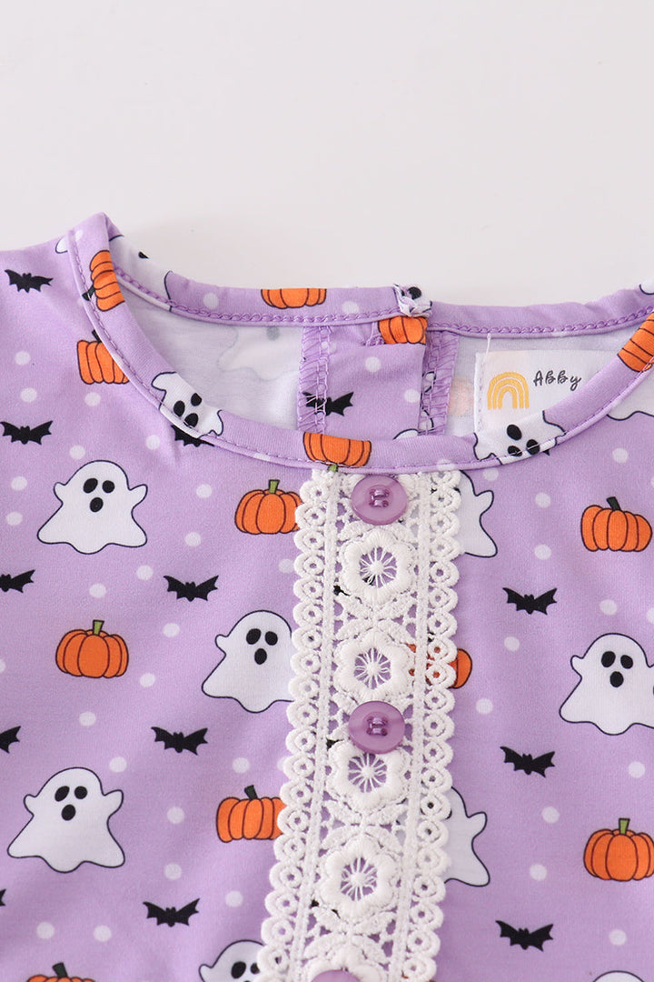 Purple Halloween Print Dress