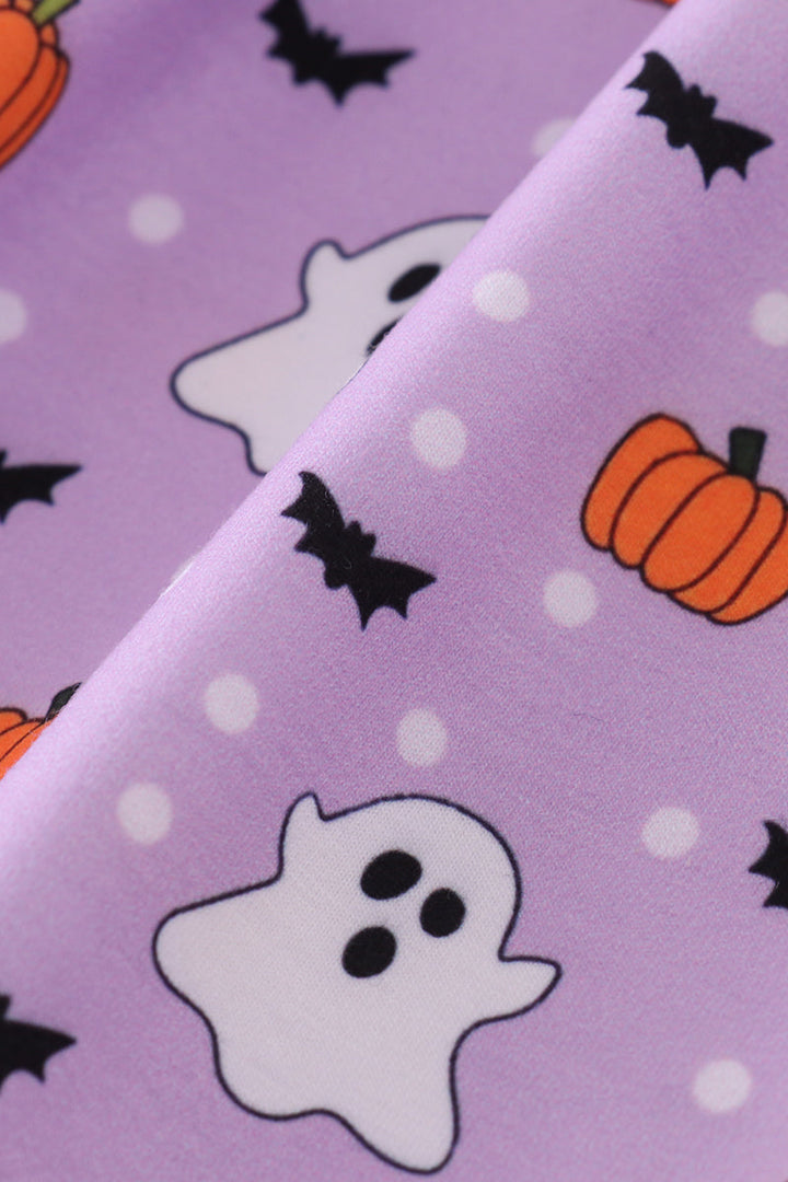 Purple Halloween Print Dress