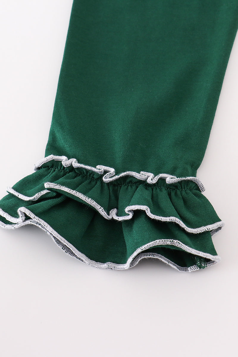 Premium Green Gingham Girl Ruffle Set