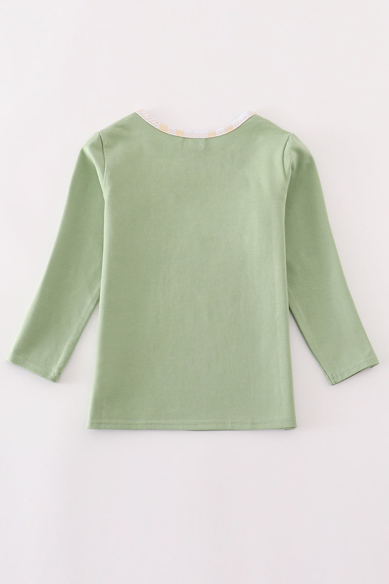 Premium Green Turkey Embroidery Boy Top