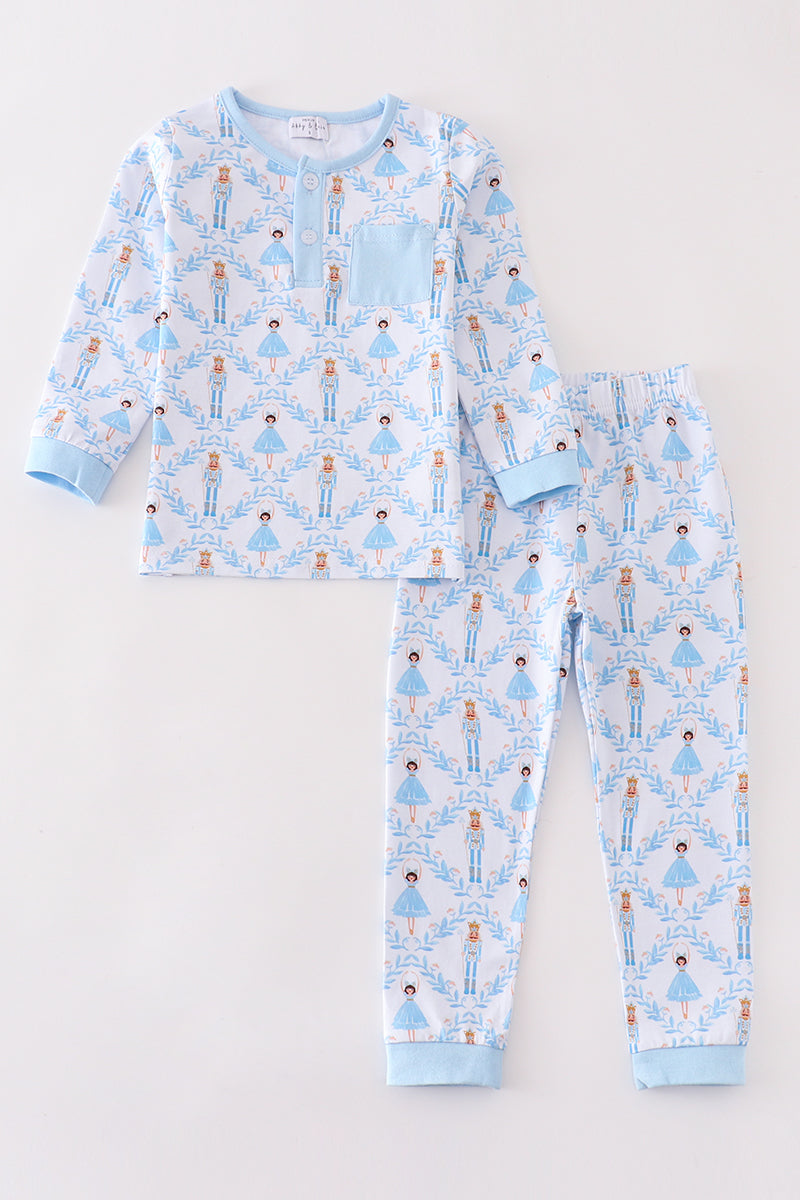 Premium Blue Nutcracker Boy Pajama Set