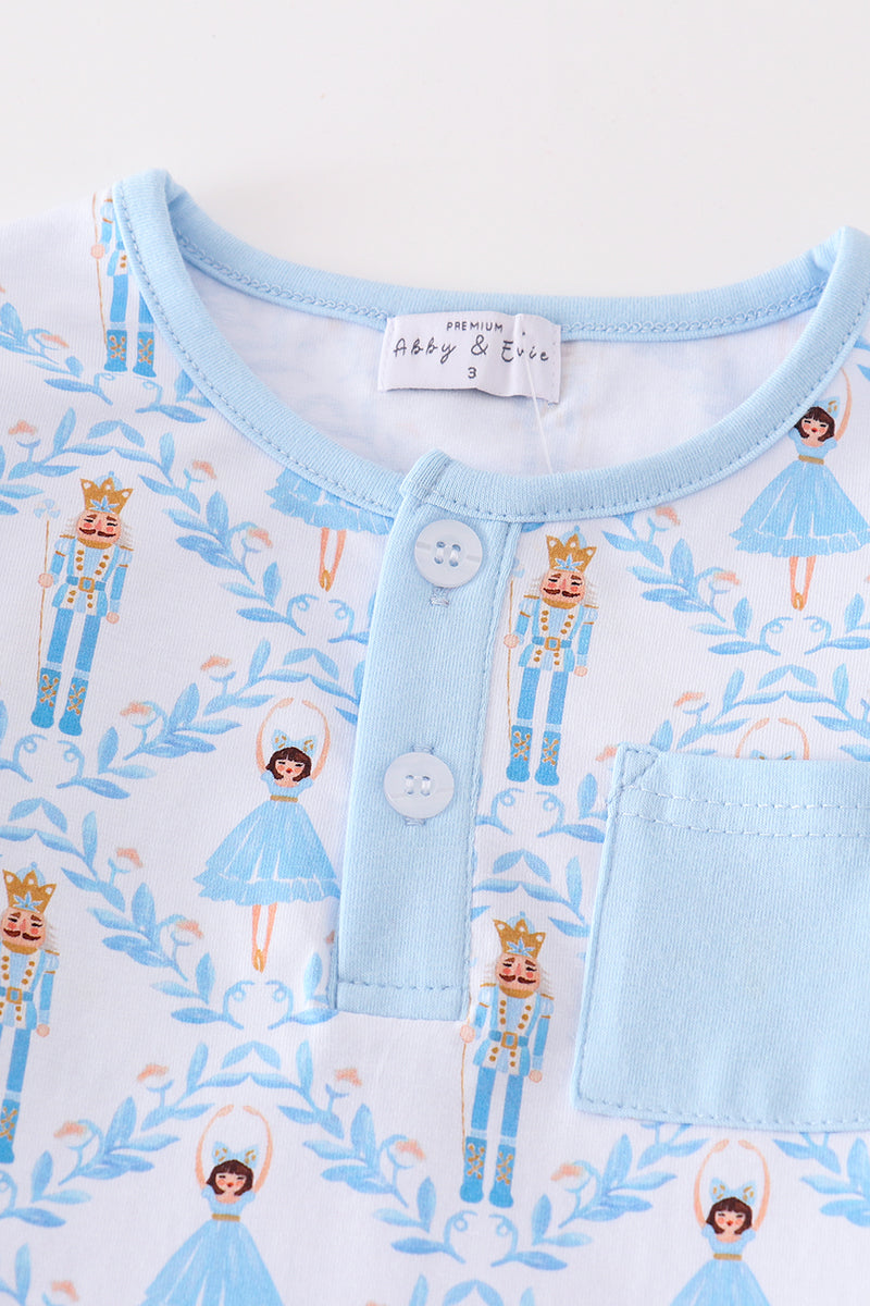 Premium Blue Nutcracker Boy Pajama Set