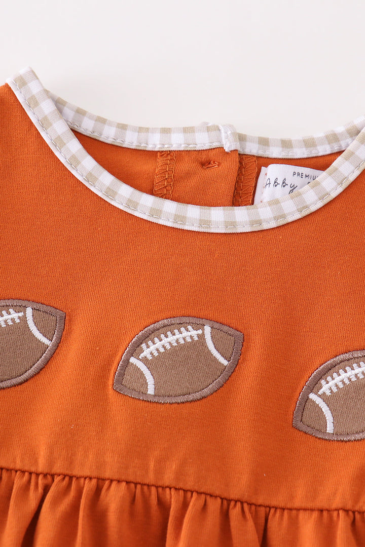 Premium Carmel Football Embroidery Boy Bubble