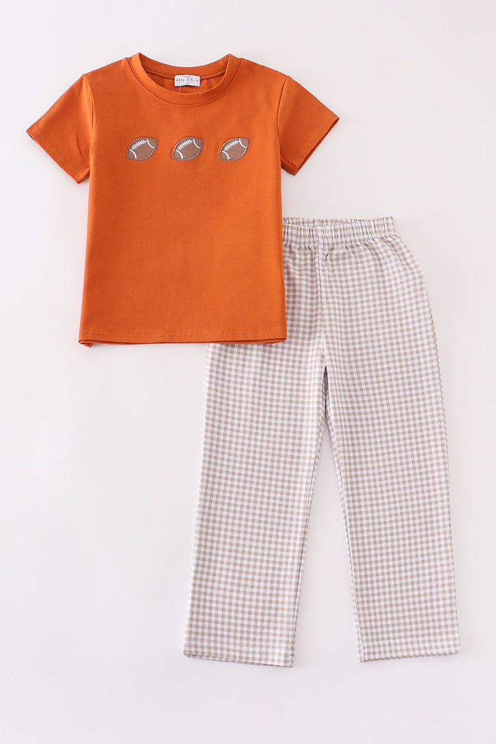 Premium Carmel Football Embroidery Boy Set