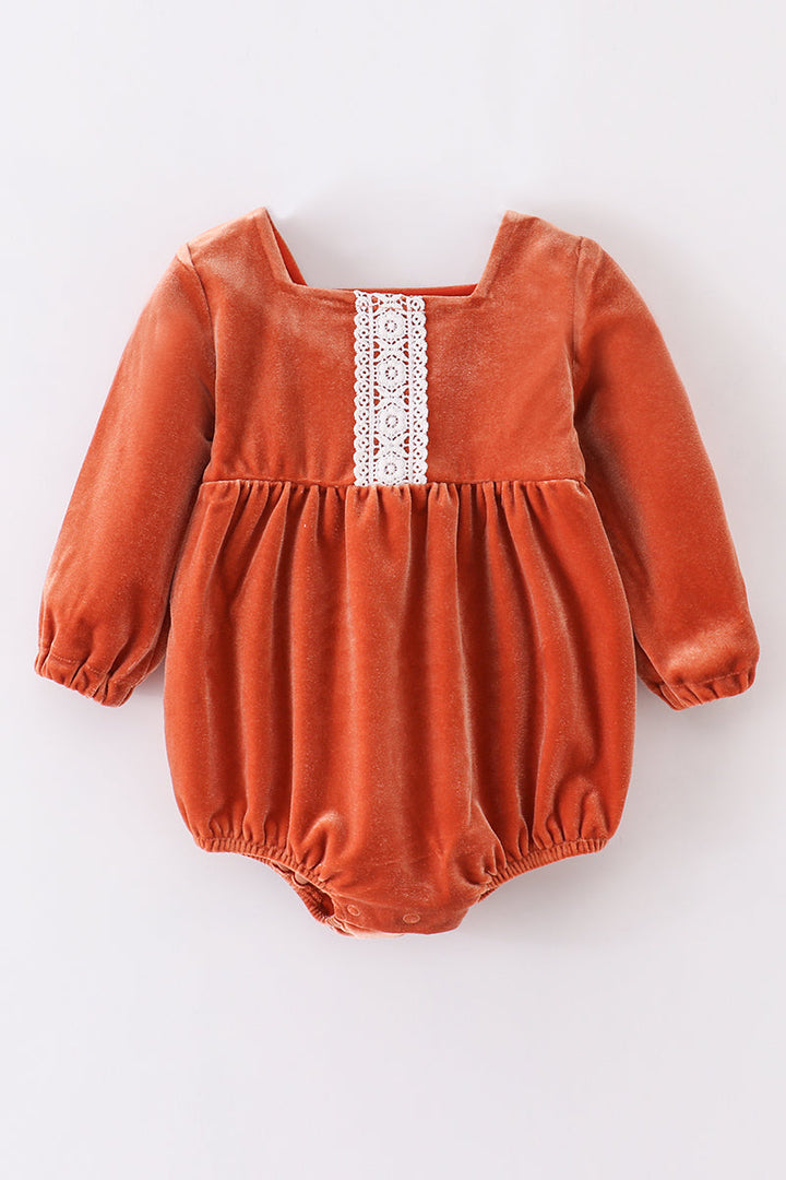 Premium Caramel Velvet Lace Girl Bubble