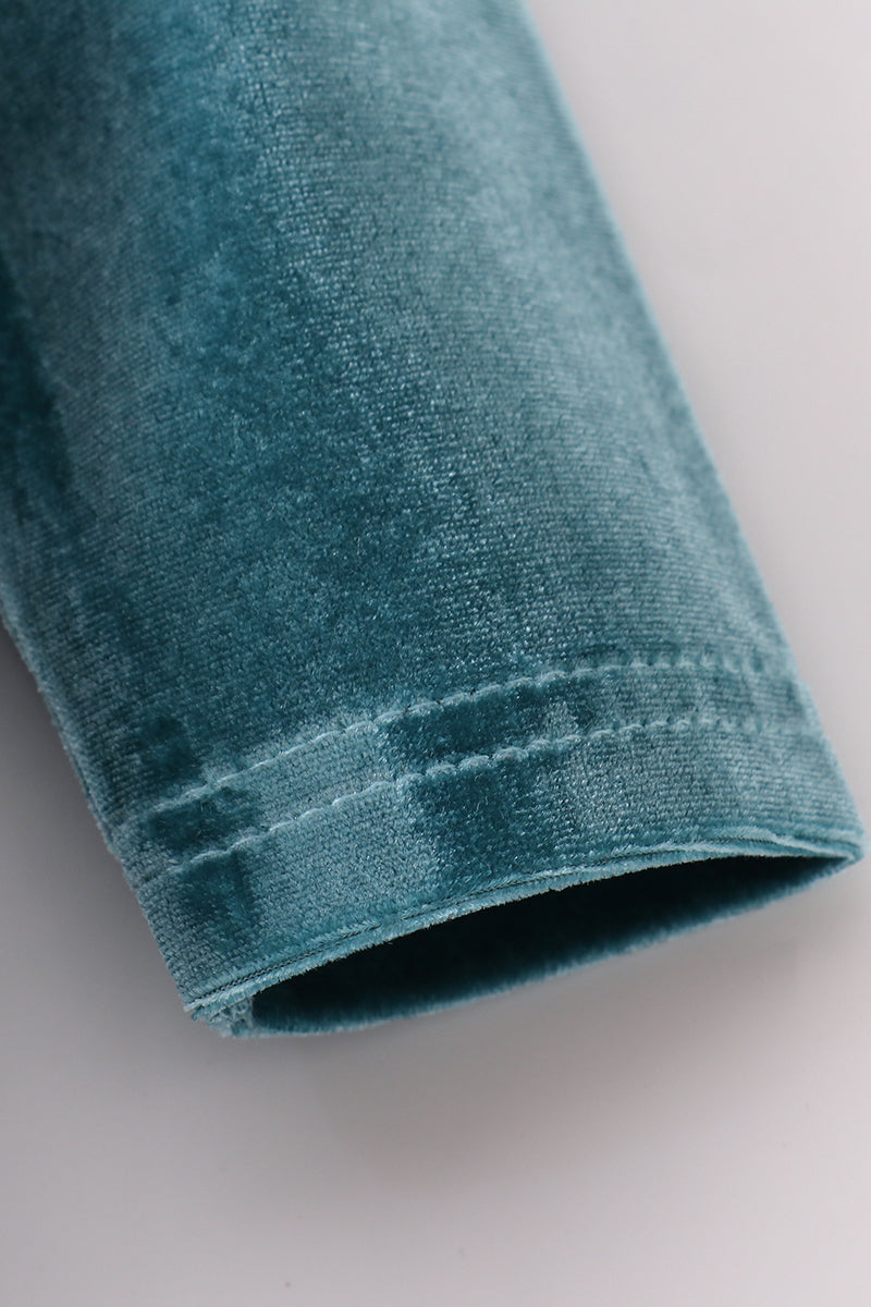 Premium Teal Velvet Ruffle Bubble