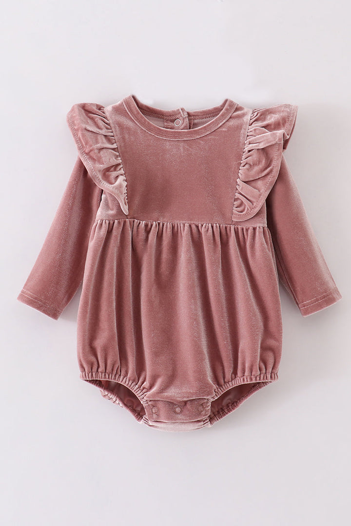 Premium Sand Velvet Ruffle Bubble