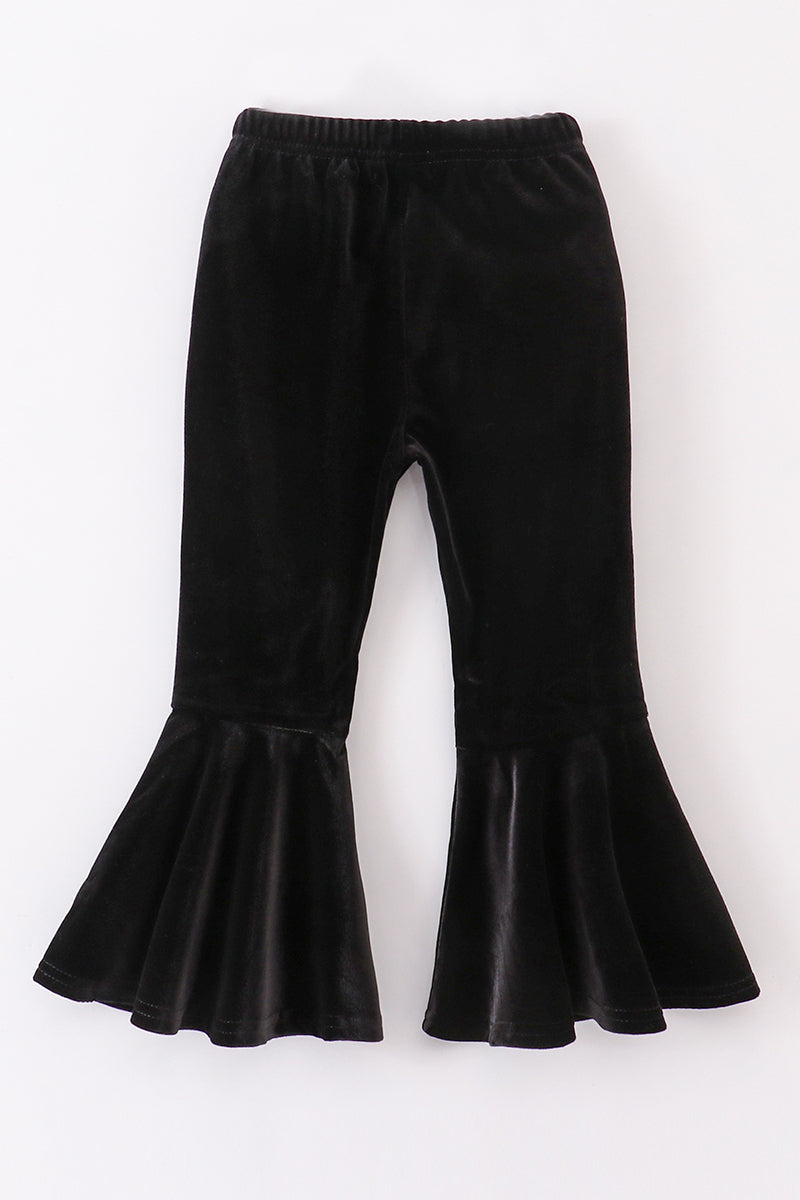 Premium Black Velvet Bell Pants