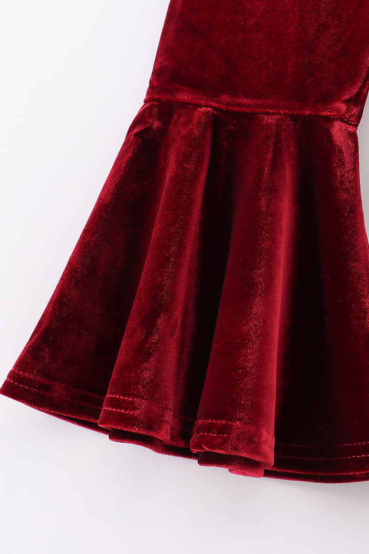 Premium Maroon Velvet Bell Pants