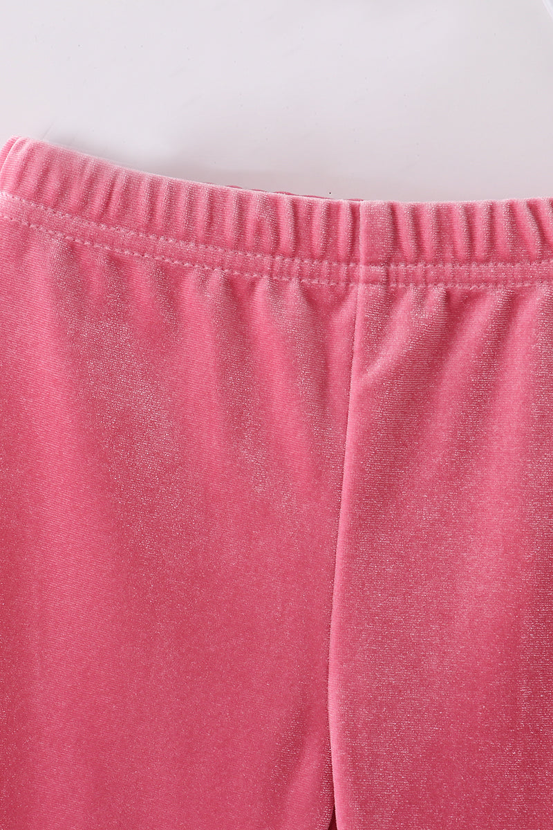 Premium Pink Velvet Bell Pants