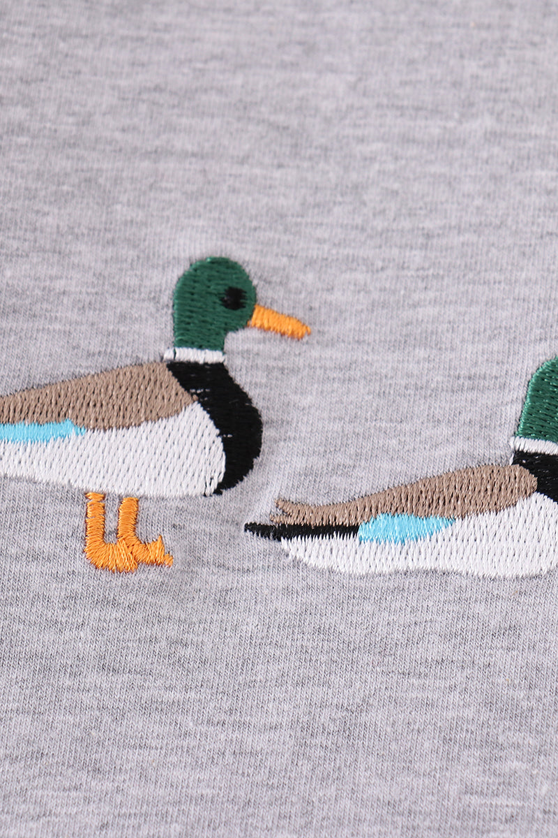 Premium Grey Duck Embroidery Sweatshirt