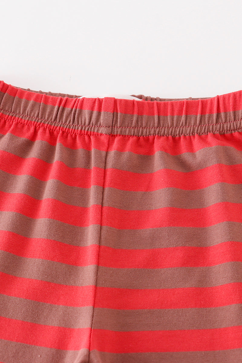 Red Stripe Ruffle Pants